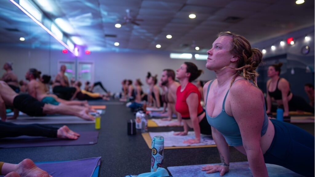 hot power flow yoga vinyasa asheville